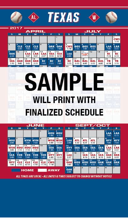 Real Estate Baseball Schedules